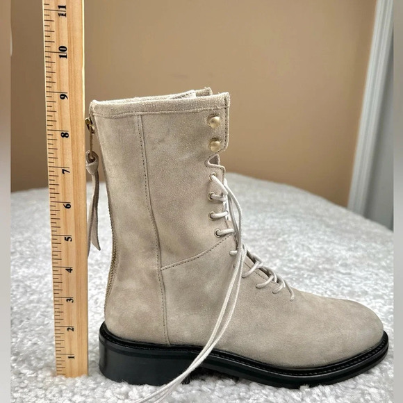 NEW AllSaints Misty Lace Up Combat Boots. Suede Leather Ankle. Taupe. 36. US 6 - Picture 9 of 16